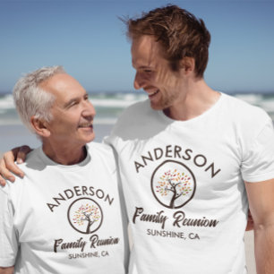 Camiseta Hojas de árbol familiar de la Reunión de la Famili