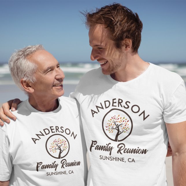 Camiseta Hojas de árbol familiar de la Reunión de la Famili (Subido por el creador)