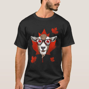 Camiseta Hojas de arce de cabra canadiense bandera de Canad