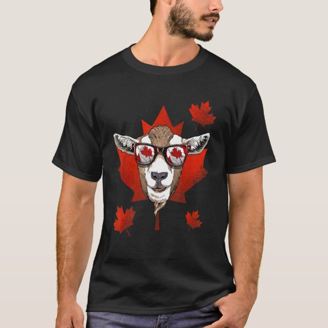 Camiseta Hojas de arce de cabra canadiense bandera de Canad (Anverso)