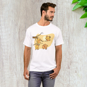 Camiseta Hojas de arce de otoño con ramas y puesta de sol