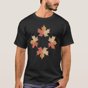 Camiseta Hojas de arce de otoño geometría