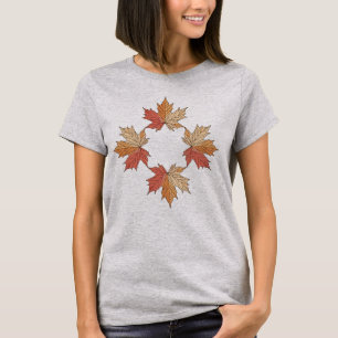 Camiseta Hojas de arce de otoño geometría