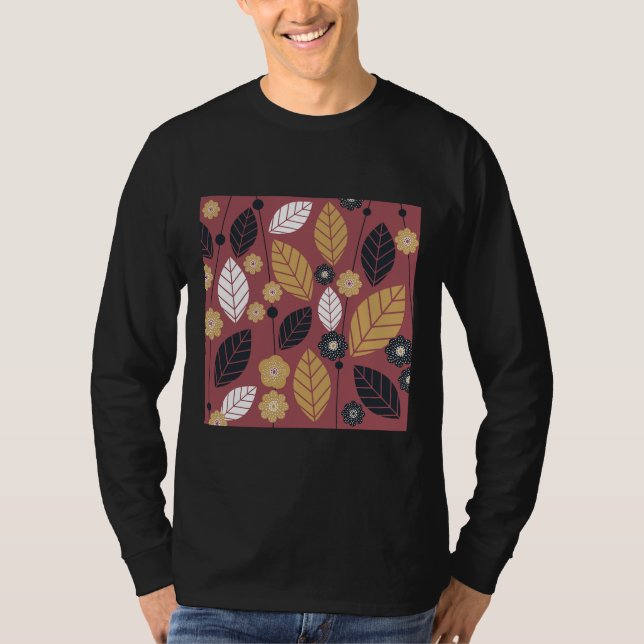 Camiseta Hojas De Azafrán Y Flores De Mostaza De Mostaza De (Anverso)