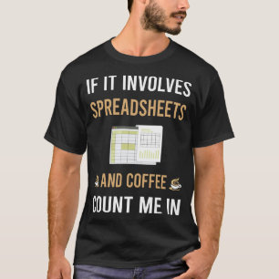 Camiseta Hojas De Cálculo De Café Y Hoja De Cálculo