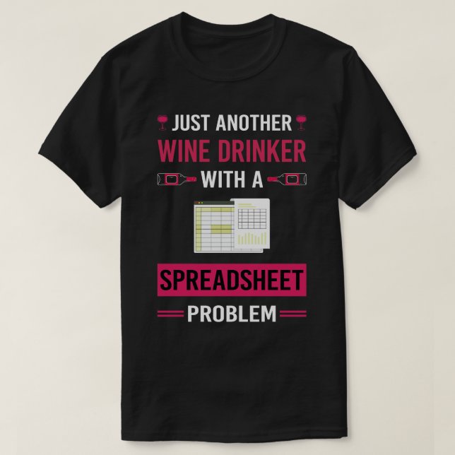 Camiseta Hojas de cálculo para bebedores de vino (Diseño del anverso)