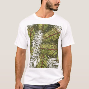 Camiseta Hojas de color de agua verde: Ilustracion sin foco