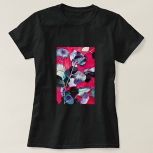 Camiseta Hojas de goma acuarela arte