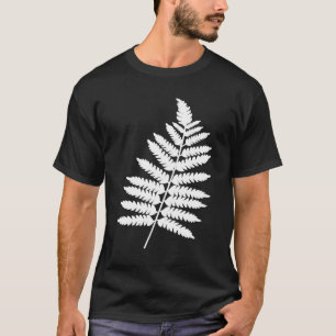 Camiseta hojas de helecho blancas  Amo la naturaleza  jardí