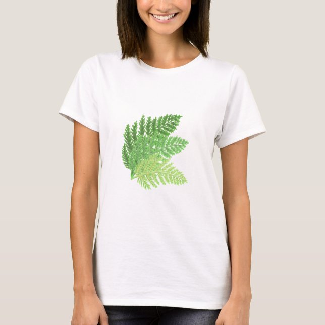 Camiseta Hojas de helechos verdes forestales de bosques de  (Anverso)
