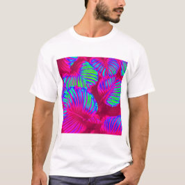Camiseta Hojas de magenta exuberantes tropicales