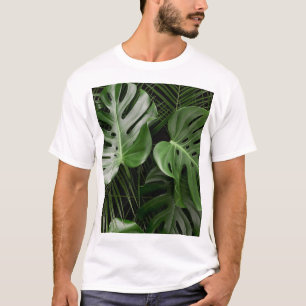Camiseta Hojas de Monstera, diseño tropical de lujo.