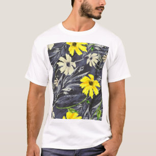 Camiseta Hojas de otoño, bayas: patrón de acuarela.