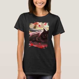 Camiseta Hojas de otoño caen gatos gato lindo