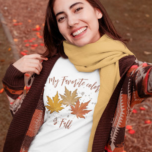 Camiseta Hojas de otoño color de agua simple