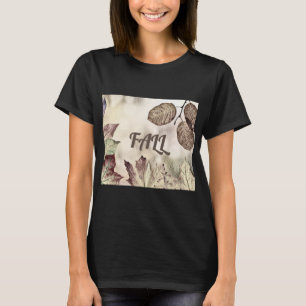 Camiseta Hojas de otoño coloridas con acuarela de color