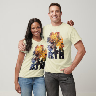 Camiseta Hojas de otoño con río