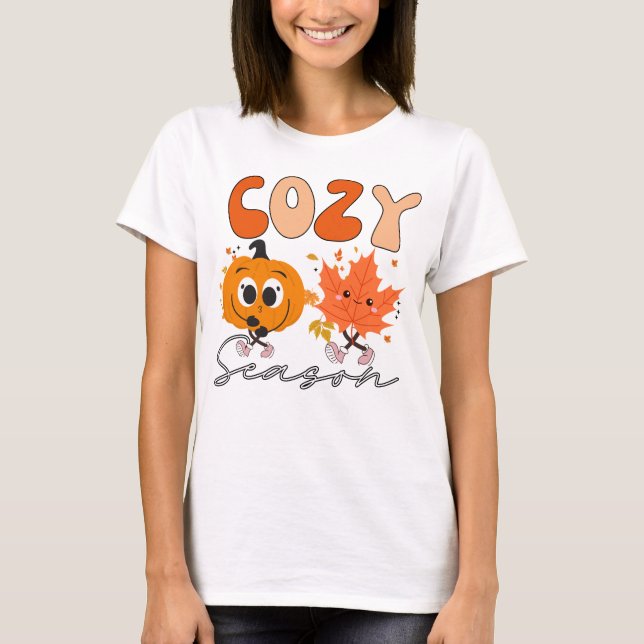 Camiseta Hojas de otoño de abrazo: Tee acogedor (Anverso)
