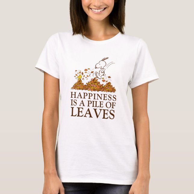 Camiseta Hojas de otoño de Snoopy & Woodstock (Anverso)