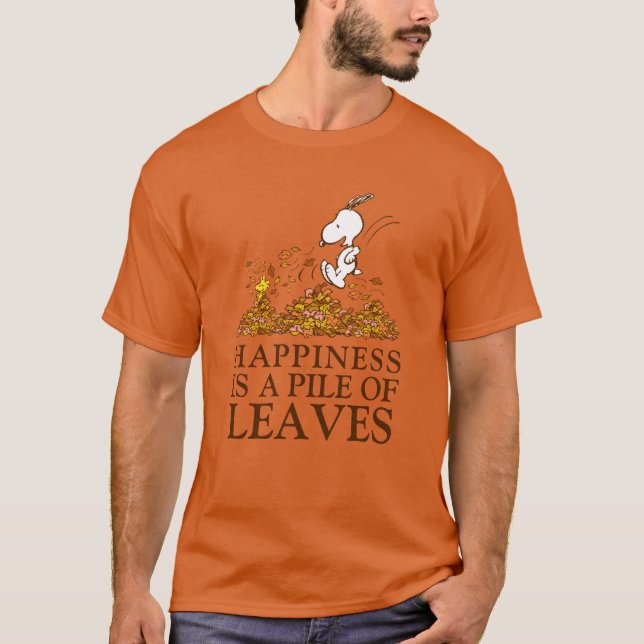 Camiseta Hojas de otoño de Snoopy & Woodstock (Anverso)