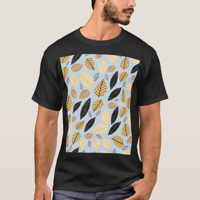 Camiseta Hojas de otoño: fondo azul sin foco (Anverso)