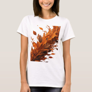 Camiseta Hojas de otoño naranjas geniales en salpicadura de