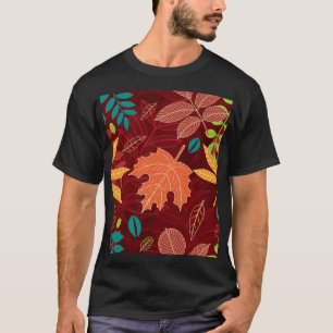 Camiseta Hojas de Otoño: Patrón de la Naturaleza sin Mar