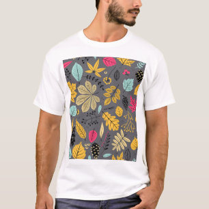 Camiseta Hojas de otoño: patrón oscuro sin foco