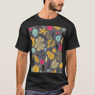 Camiseta Hojas de otoño: patrón oscuro sin foco