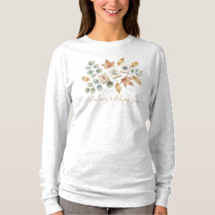 Camiseta Hojas de Otoño y Brisa de Mahjong Vintage 