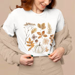 Camiseta Hojas de otoño y calabaza<br><div class="desc">Hojas de otoño y camiseta de calabaza</div>