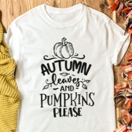 Camiseta Hojas de otoño y calabazas por favor
