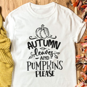 Camiseta Hojas de Otoño y Calabazas Por Favor