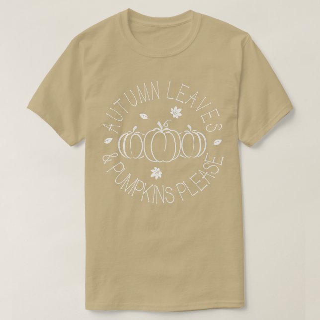 Camiseta Hojas De Otoño Y Calabazas Por FavorGráfico Minima (Diseño del anverso)