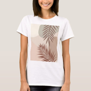 Camiseta Hojas de Palma, Arte Geométrico Abstracto Boho