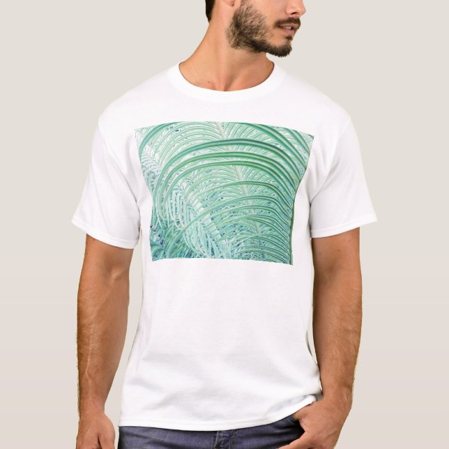 Camiseta Hojas de palma de la planta verde suave (Anverso)