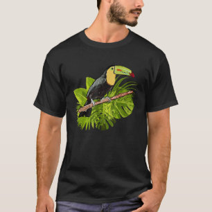 Camiseta Hojas de palma de tucán acuarela selva tropical tu
