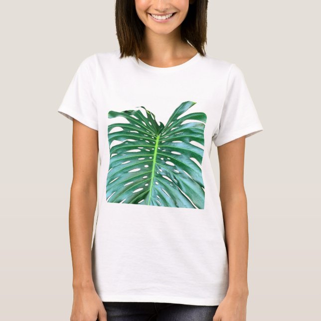 Camiseta Hojas de palma, follaje tropical, selva (Anverso)