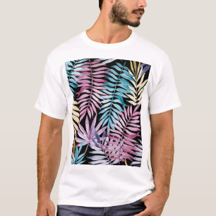 Camiseta Hojas de palma: patrón oscuro de acuarela