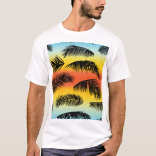 Camiseta Hojas de palmeras: patrón sin costura.