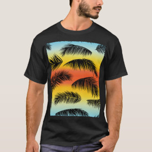 Camiseta Hojas de palmeras: patrón sin costura.