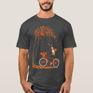 Camiseta Hojas de perro otoño ciclismo divertida recuperaci