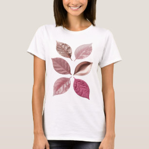 Camiseta Hojas de plata de diferentes tonos y texturas