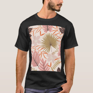 Camiseta Hojas dibujadas a mano: Patrón de selva exótica.