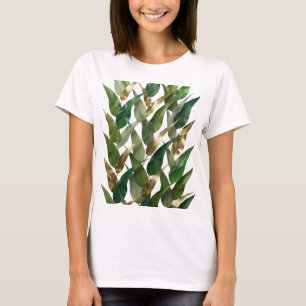 Camiseta Hojas doradas juguetonas SOBRE FONDO NEGRO