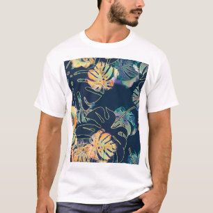 Camiseta Hojas exóticas pintadas a mano: patrón sin costura