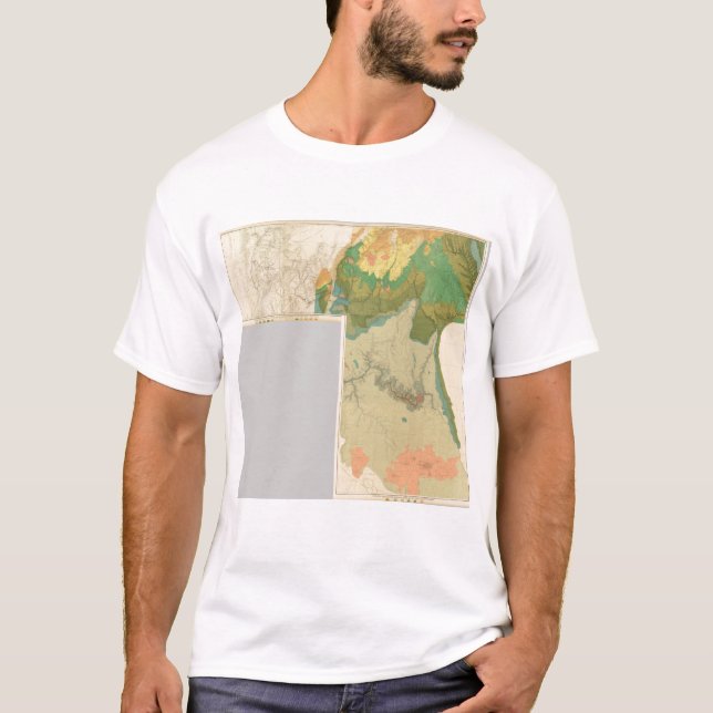 Camiseta Hojas geológicas del mapa (Anverso)