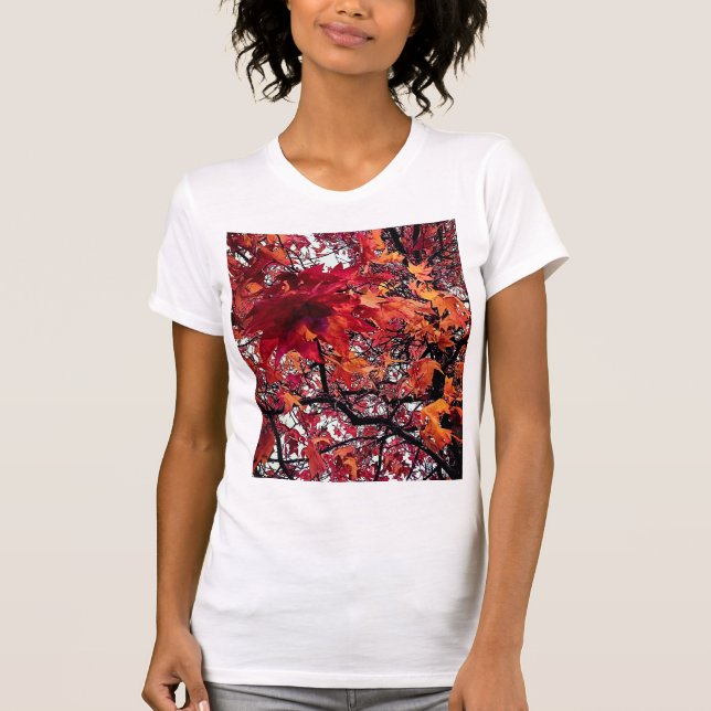 Camiseta hojas naranja y roja (Anverso)