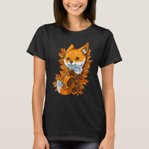 Camiseta Hojas otoñales de animales de la Fox de los Bosque