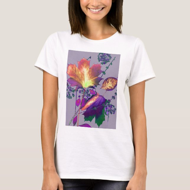 Camiseta Hojas otoñales en Lilac (Anverso)